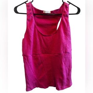 Torrid Festi Hot Pink Smocked Jersey Seamed Corset Tank Top Plus Sz 2X (18-20)